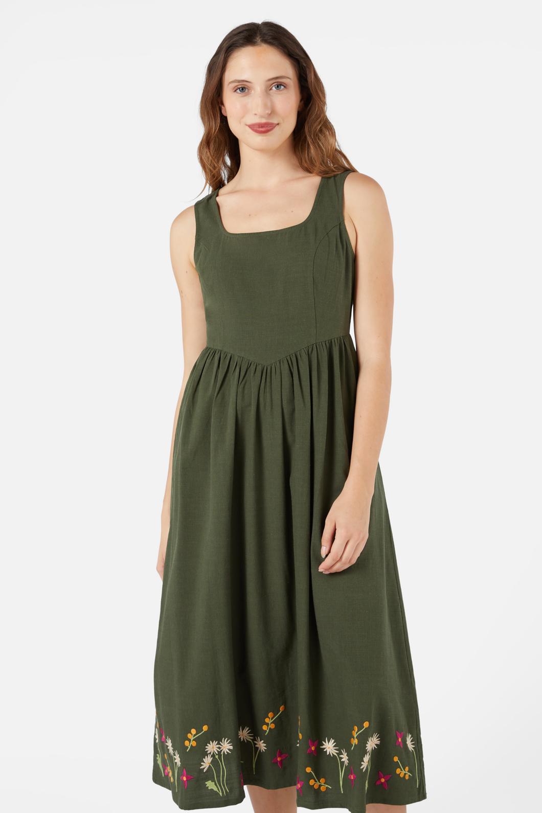 Native Embroidered Midi Dress Product Image