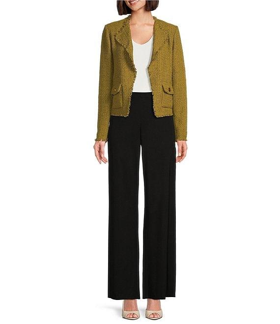 Donna Karan Novelty Frayed Tweed Open Front jacket Product Image