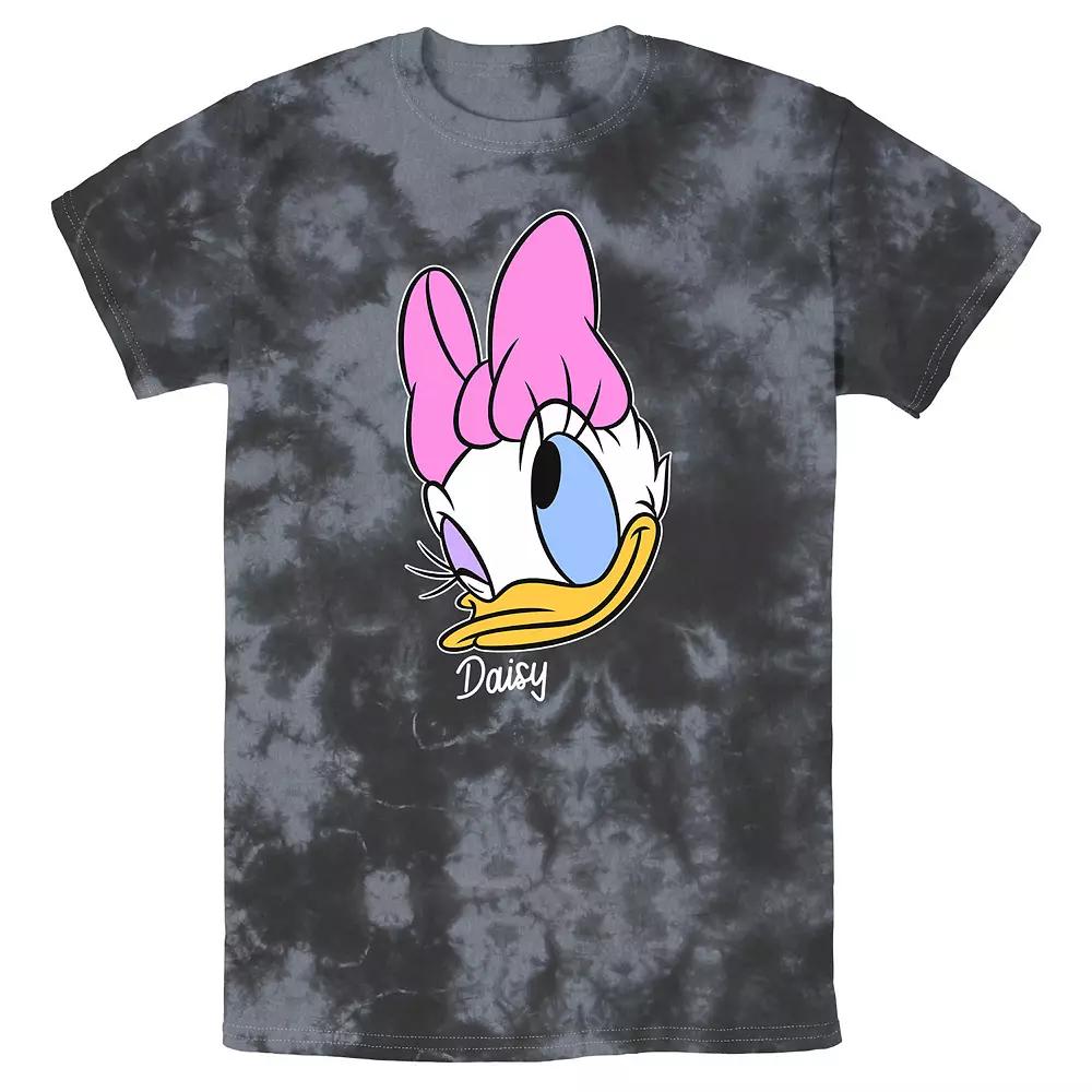 Men's Disney Daisy Duck Winking Face Portrait Wash Tee, Size: XXL, Black Grey Product Image