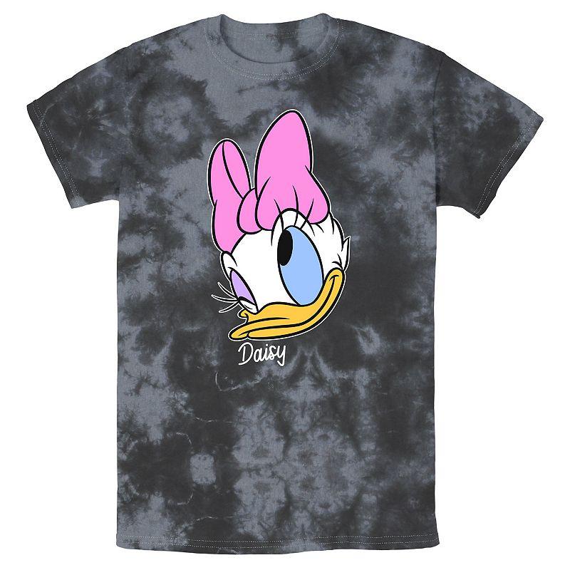 Men's Disney Daisy Duck Winking Face Portrait Wash Tee, Size: XXL, Black Grey Product Image