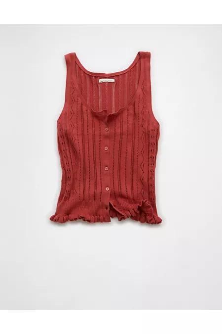AE Pointelle Peplum Sweater Tank Top Women's Product Image