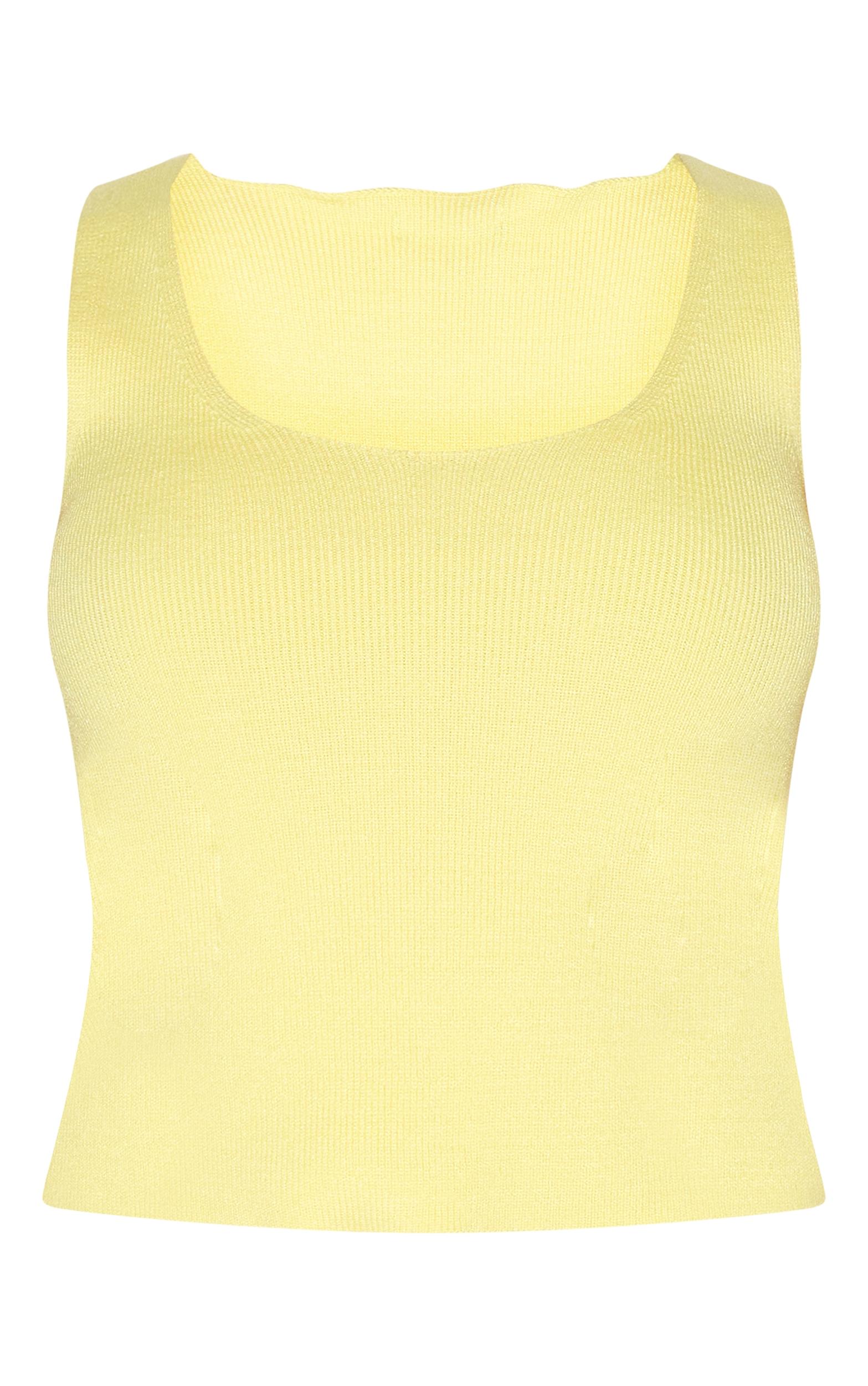 Petite Lemon Knitted Scoop Neck Vest Top Product Image