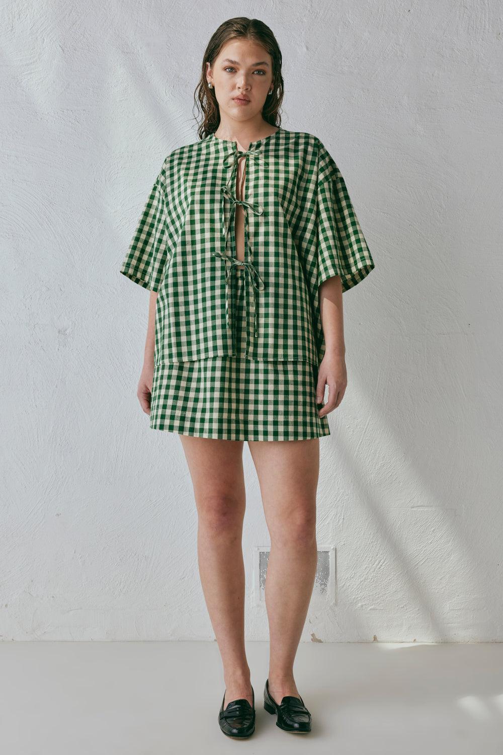 Elka Mini Skirt Green Check Product Image