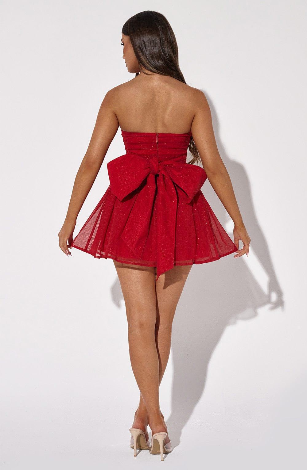 Katrina Mini Dress - Red Sparkle Product Image
