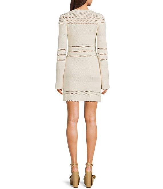 GB Long Sleeve Crochet Mini Dress Product Image