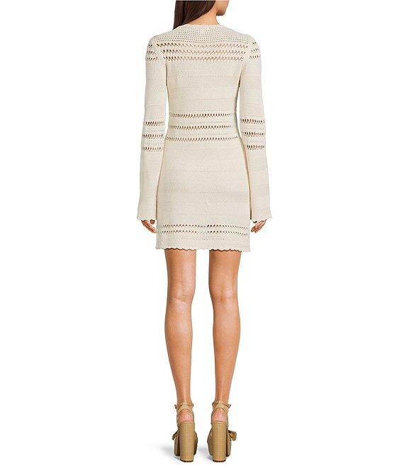 GB Long Sleeve Crochet Mini Dress Product Image