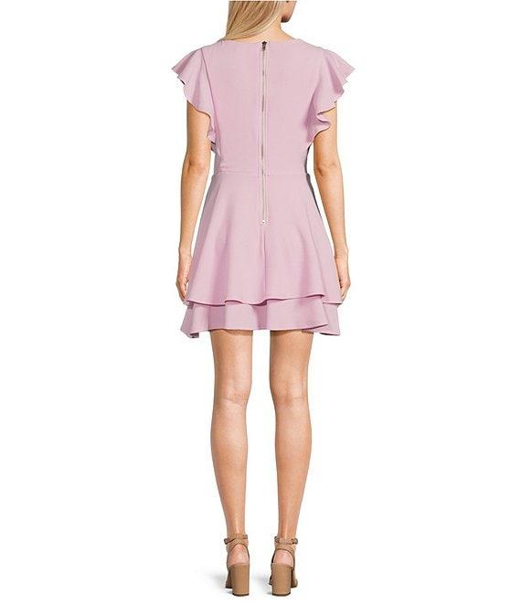 Midnight Doll Flutter Sleeve Double-Hem Fit & Flare Dress Product Image