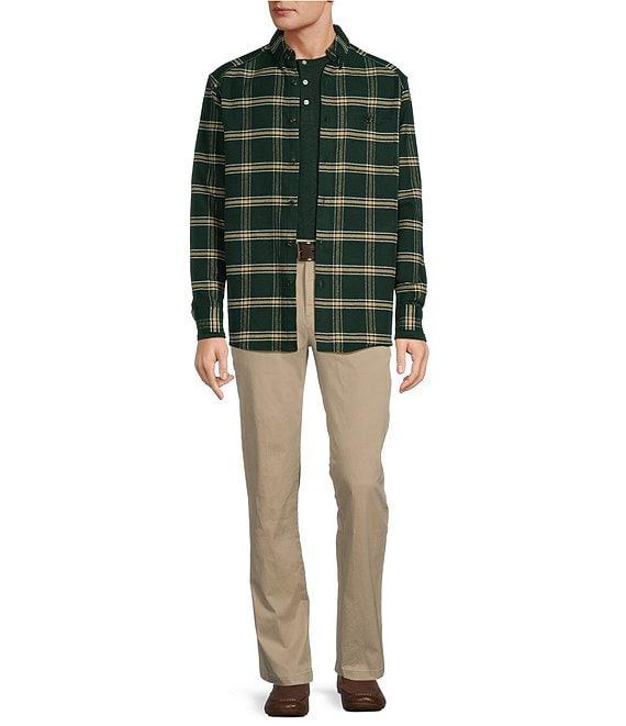Roundtree & Yorke Long Sleeve Heavyweight Twill Windowpane Plaid Shirt Jacket Product Image