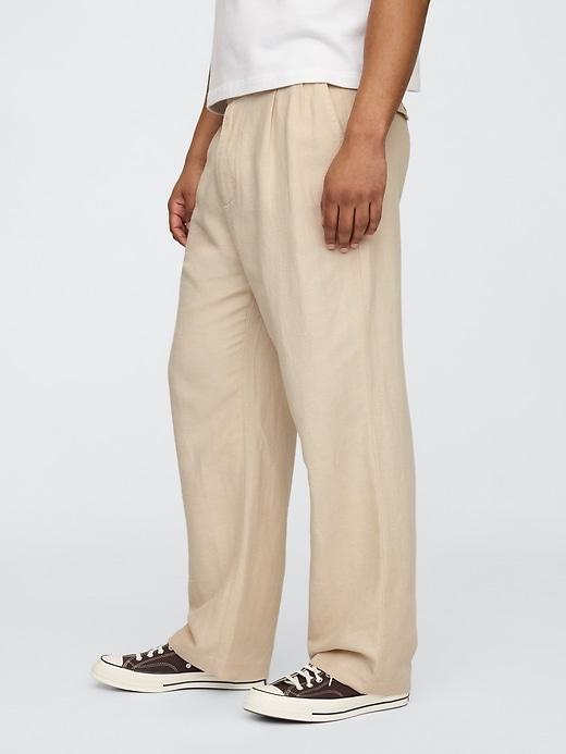 Linen-Cotton '90s Loose Pleated Khakis Product Image