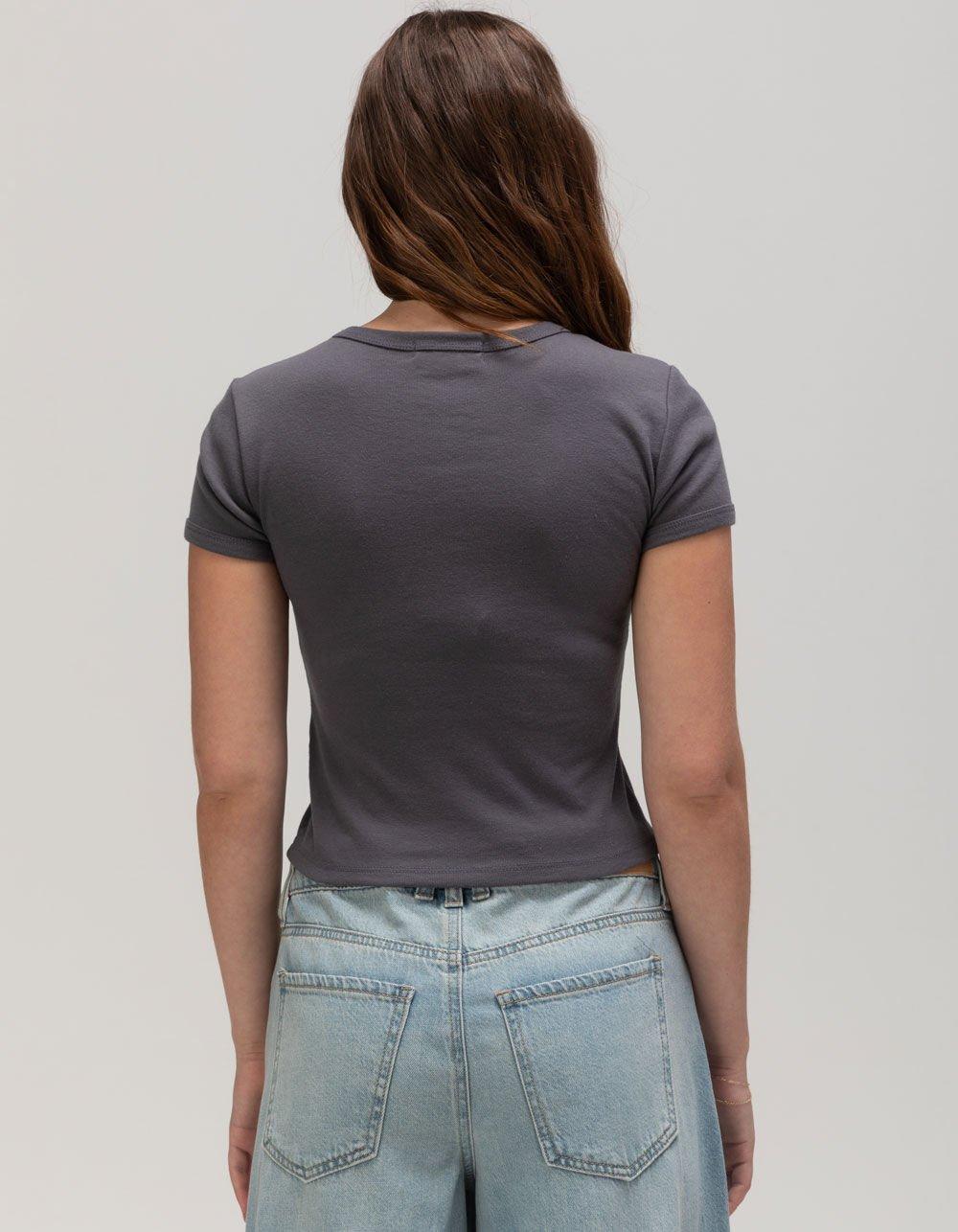 RSQ Womens Riders Club Baby Tee - GRAY Product Image