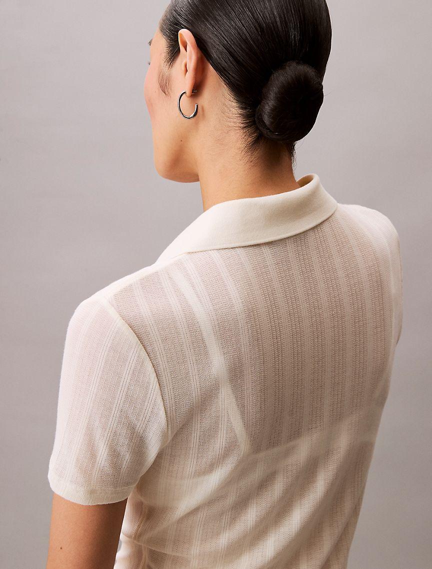 Pointelle Slim Polo Shirt  Product Image