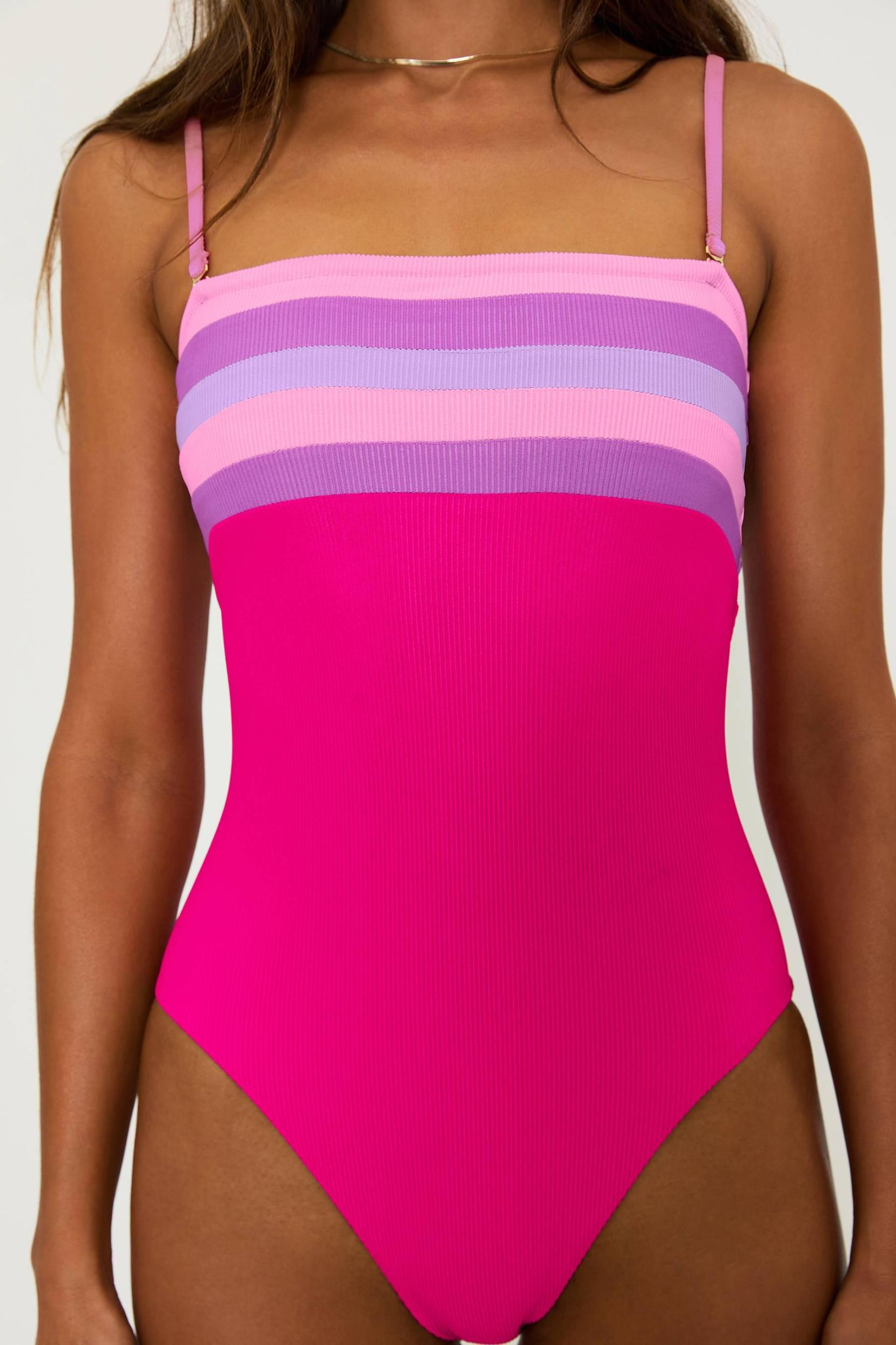 Jessa One Piece Raspberry Colorblock Product Image