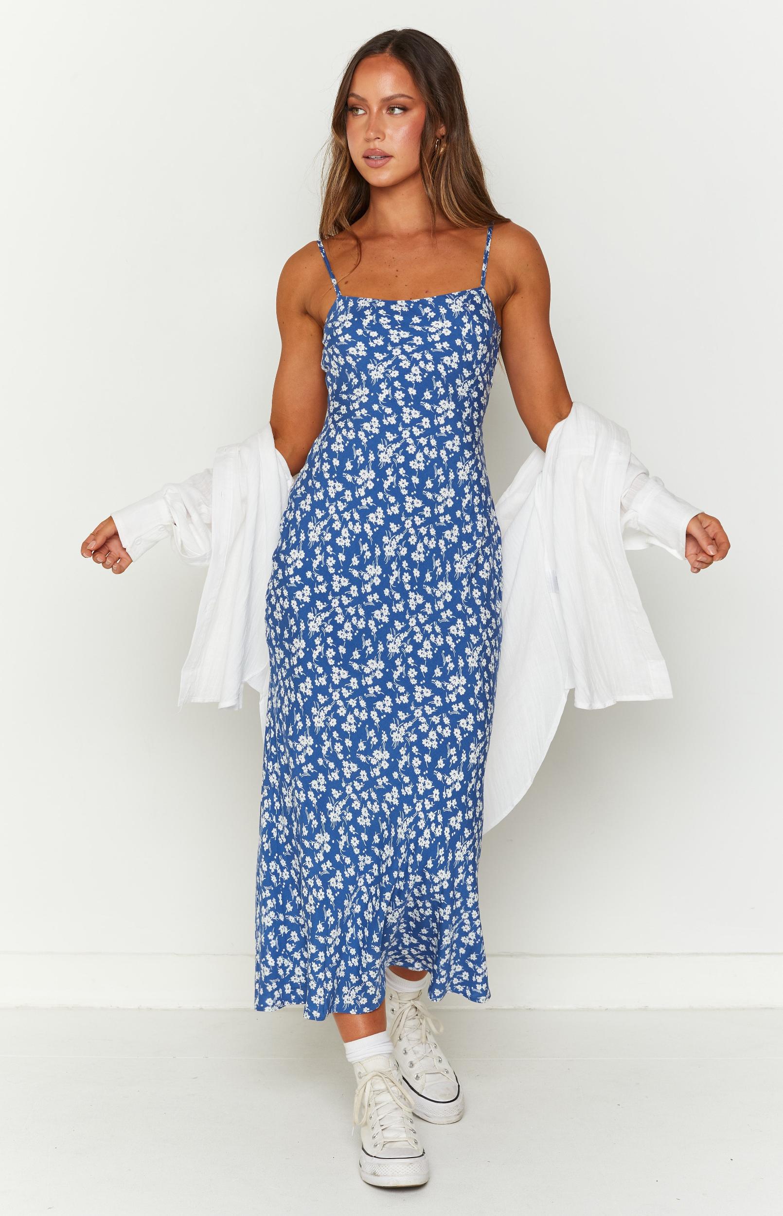 Delphine Blue Floral Midi Dress Baby Product Image