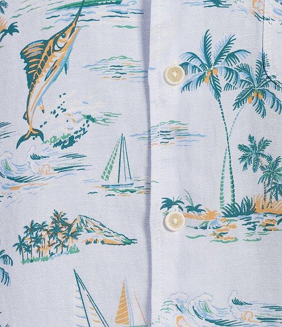 Tommy Bahama Sand/Sailfish Scenic Linen-Blend Short Sleeve Woven Shirt Product Image