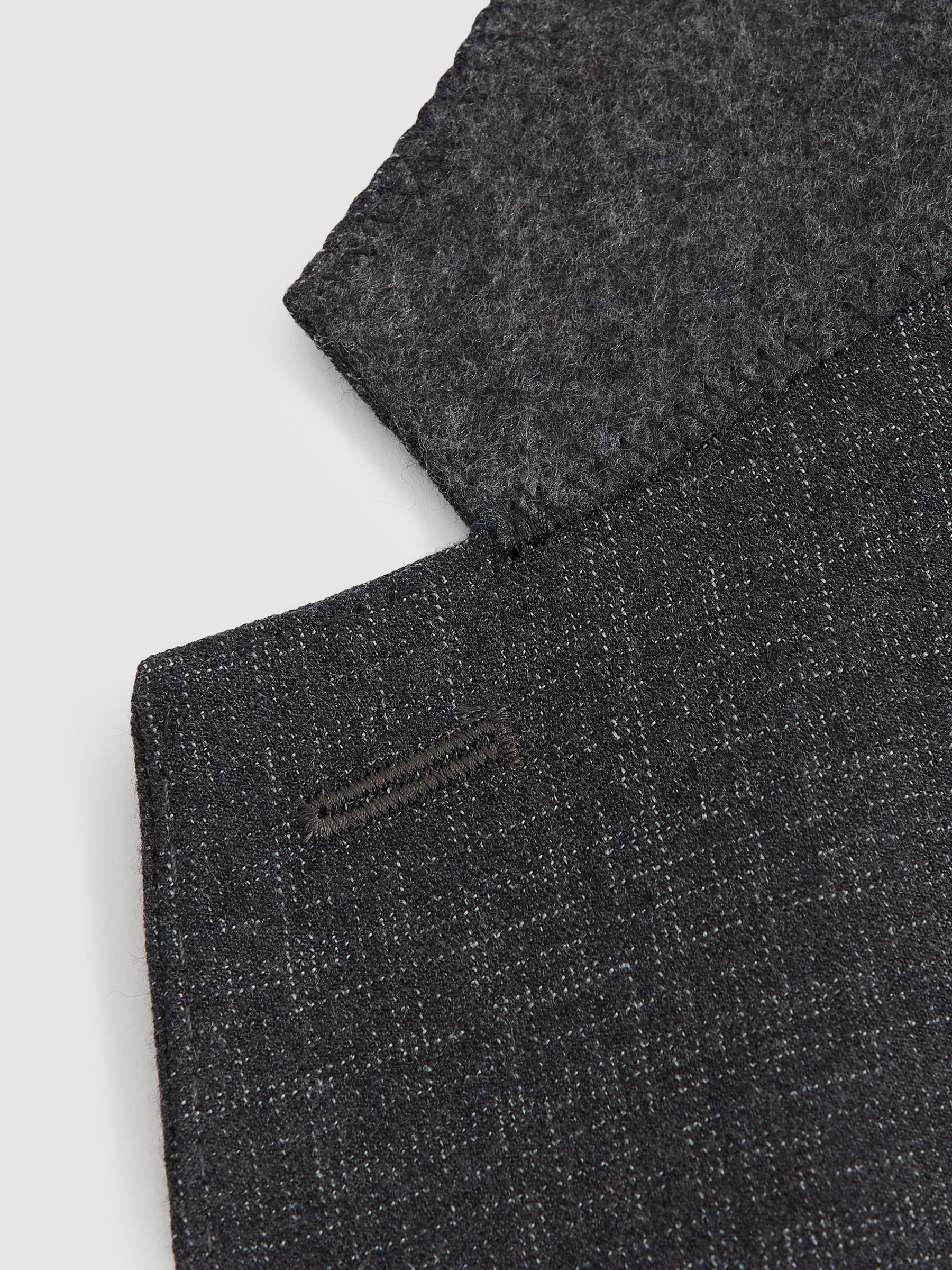 Slim Fit Textured Wool Blazer in Charcoal Product Image
