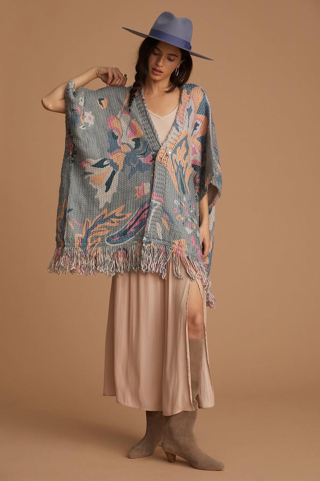 Elora Knit Tassel Woven Kimono Product Image