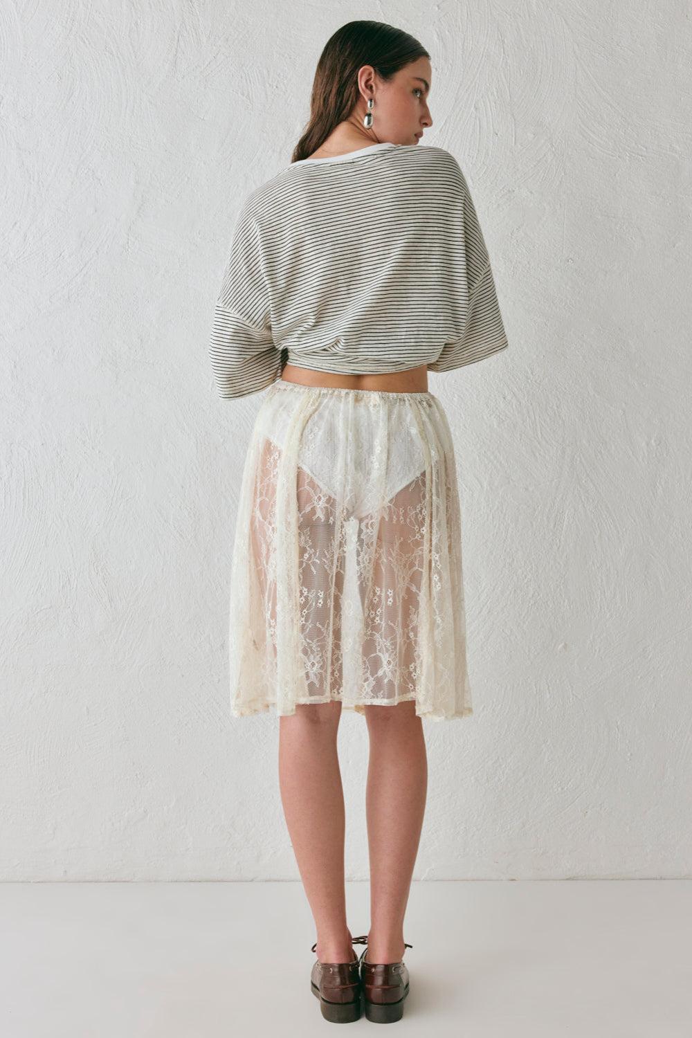 Dorit Lace Midi Skirt Cream Product Image