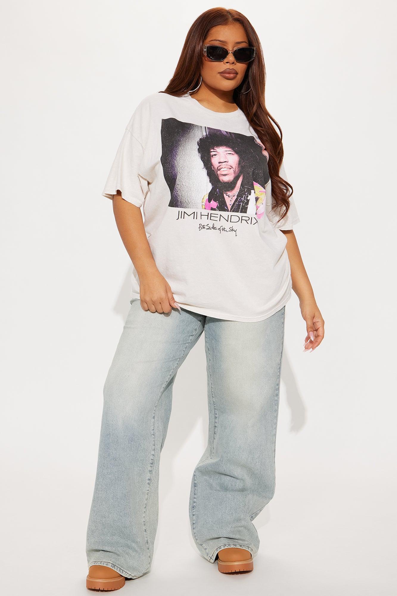 Jimi Hendrix Washed Oversized Tee - Natural Female Product Image
