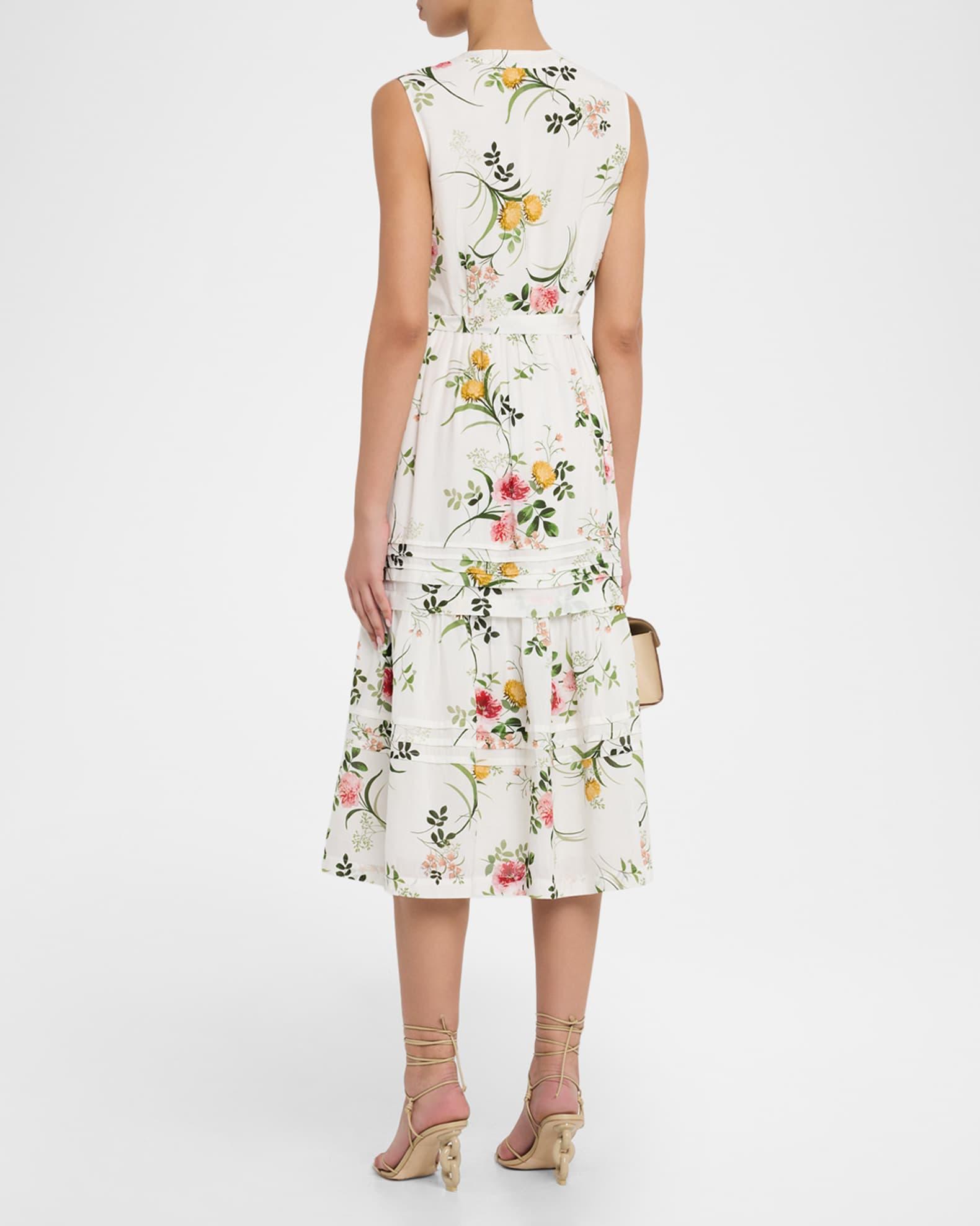 Violet Tiered Floral-Print Midi Dress Product Image