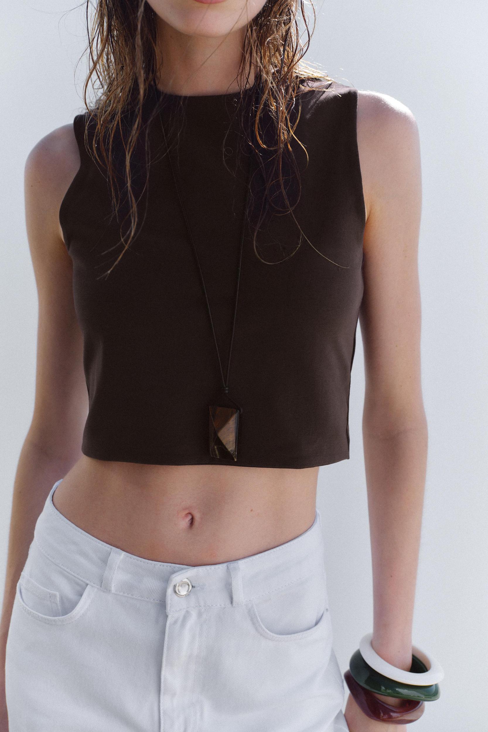 COTTON CROPPED TOP Product Image