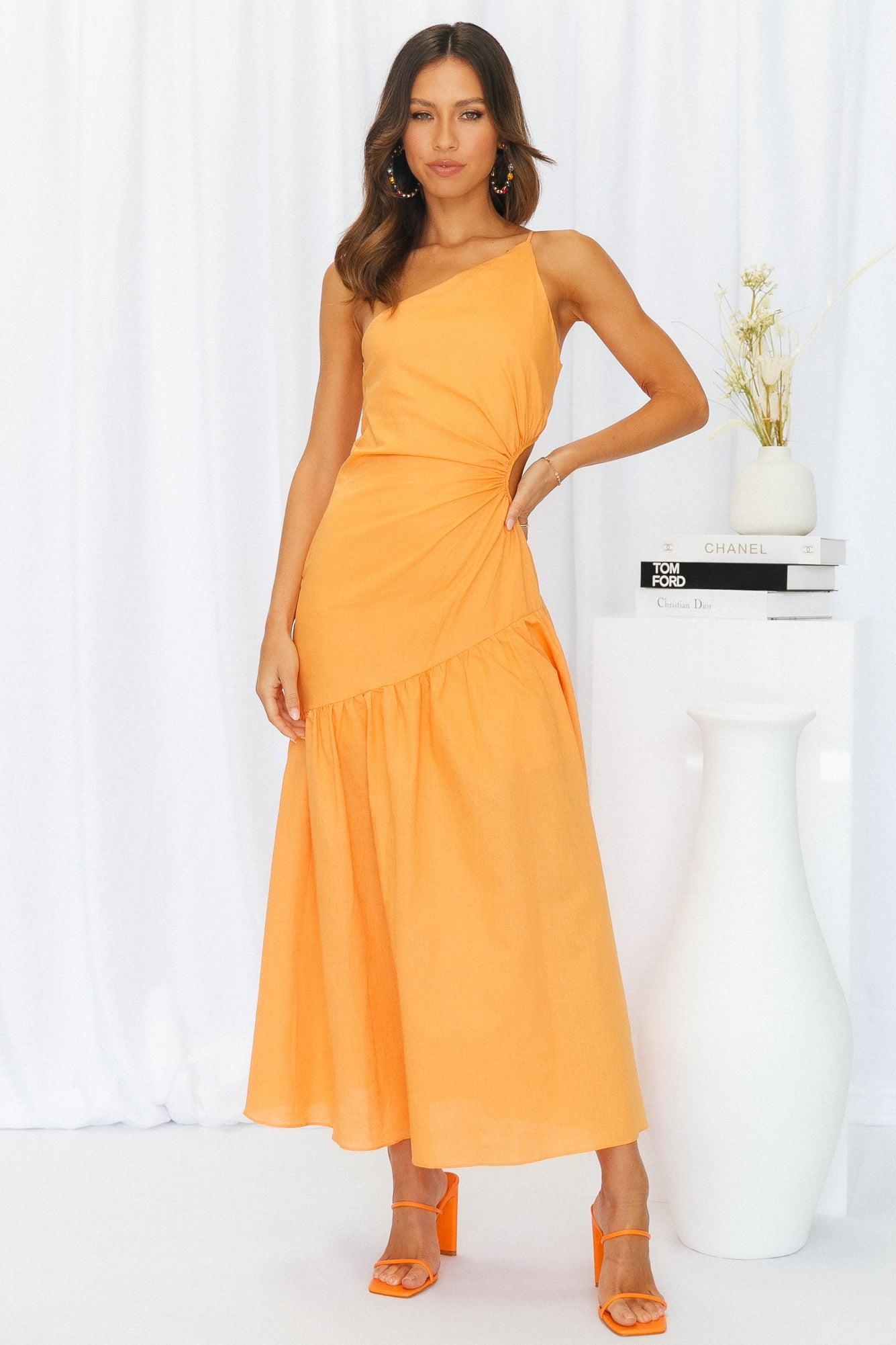 Lovely And Blissful Midi Dress Yellow Product Image