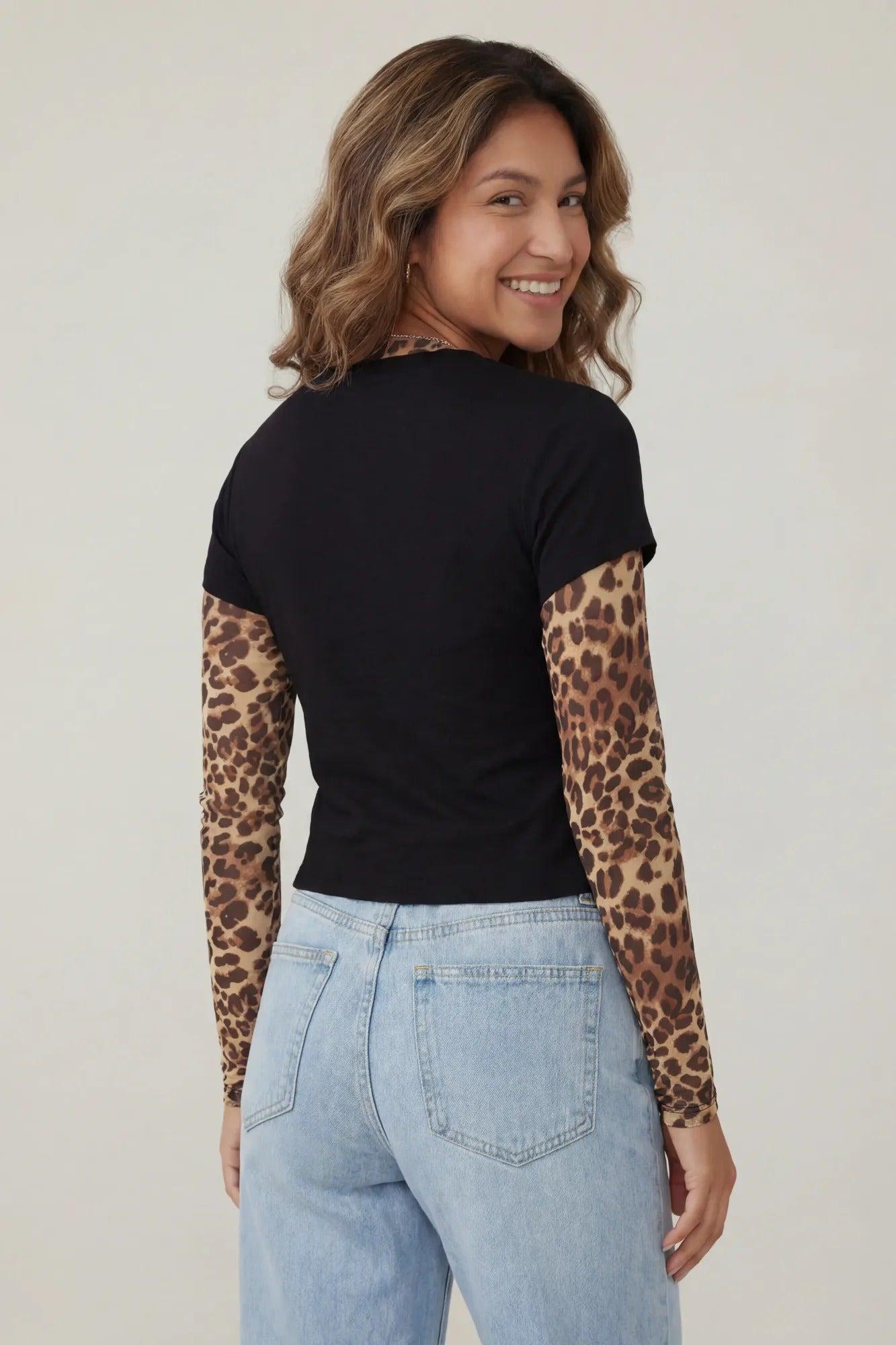 Double Sleeve Graphic T-Shirt Female Product Image
