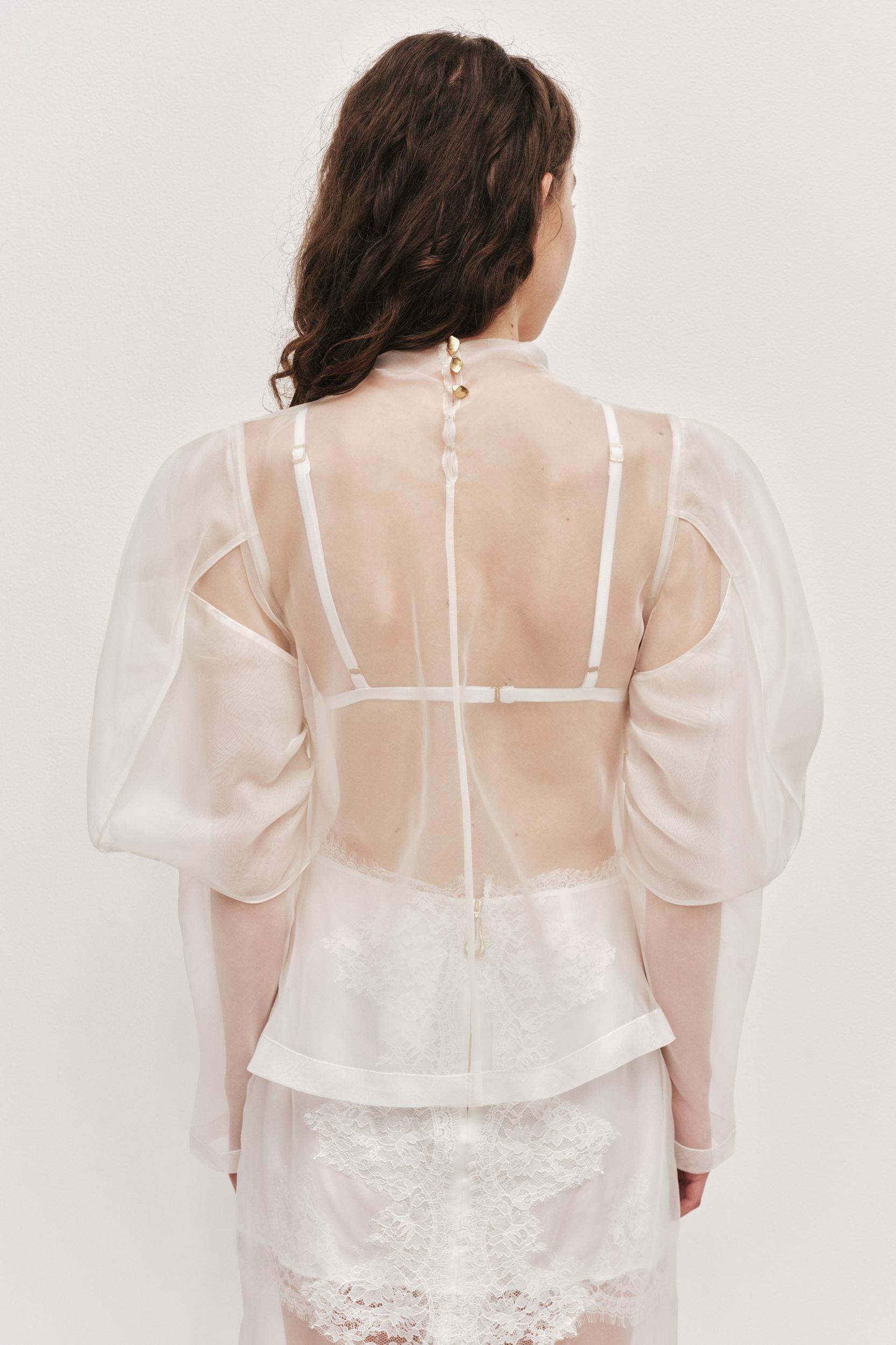 Mirella Organza L/S Top-IVORY / 4 Product Image