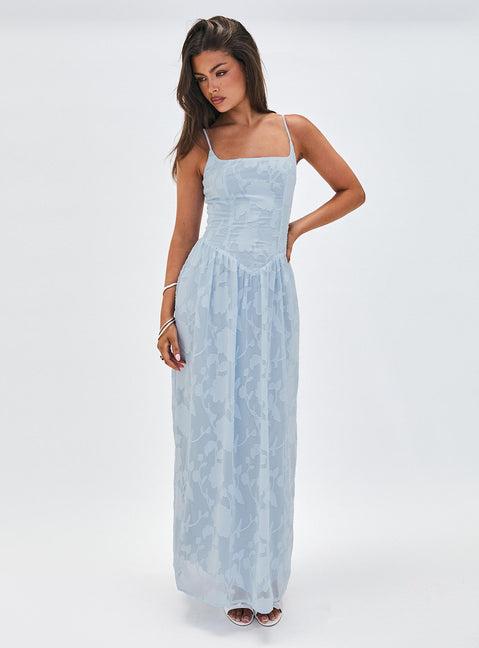 Angeleina Maxi Dress Blue Floral Product Image