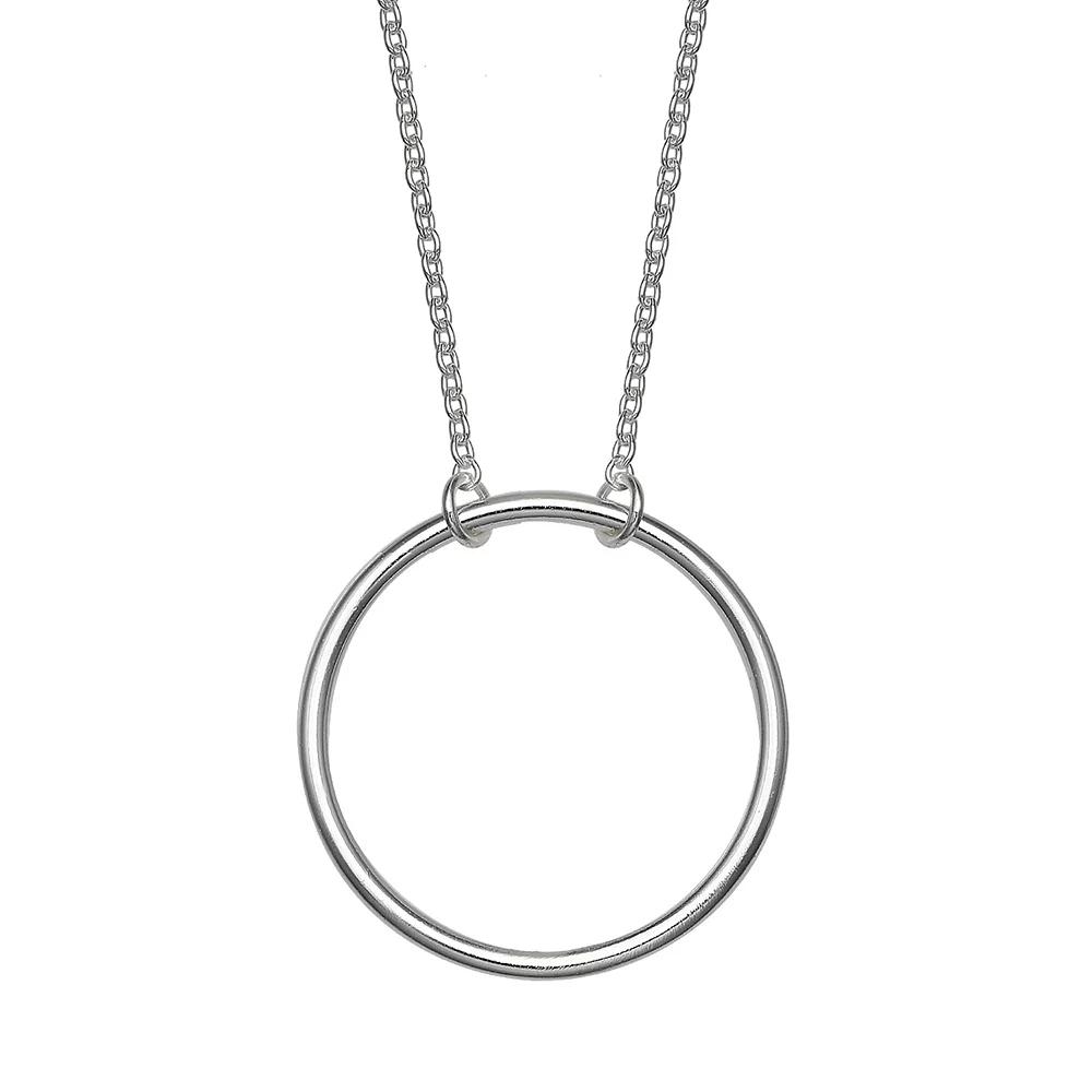 PRIMROSE Sterling Silver Circle Necklace, Women's, Size: 18" Product Image