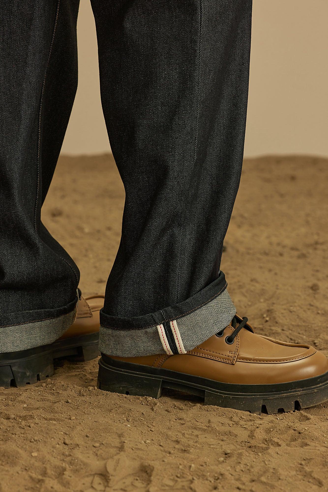 Collin Raw Denim Straight Jeans  - Indigo Product Image