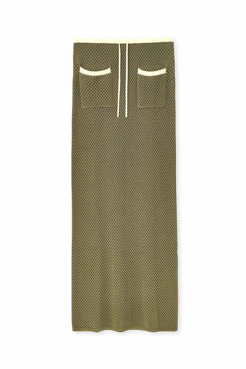 Contrast Detail Crochet Knitted Maxi Skirt Product Image