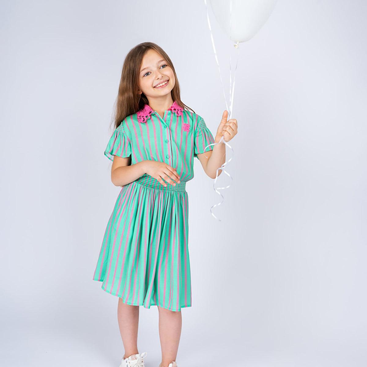 Ermanno Scervino Short Sleeve Print Collared Dress Product Image