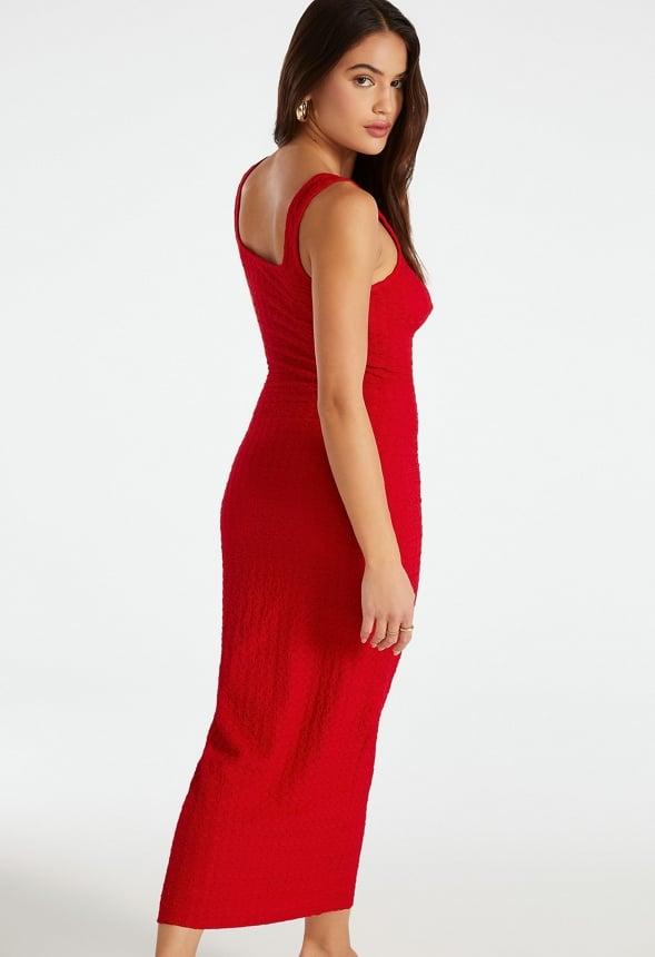 Square Neck Puckered Tank Dress Product Image