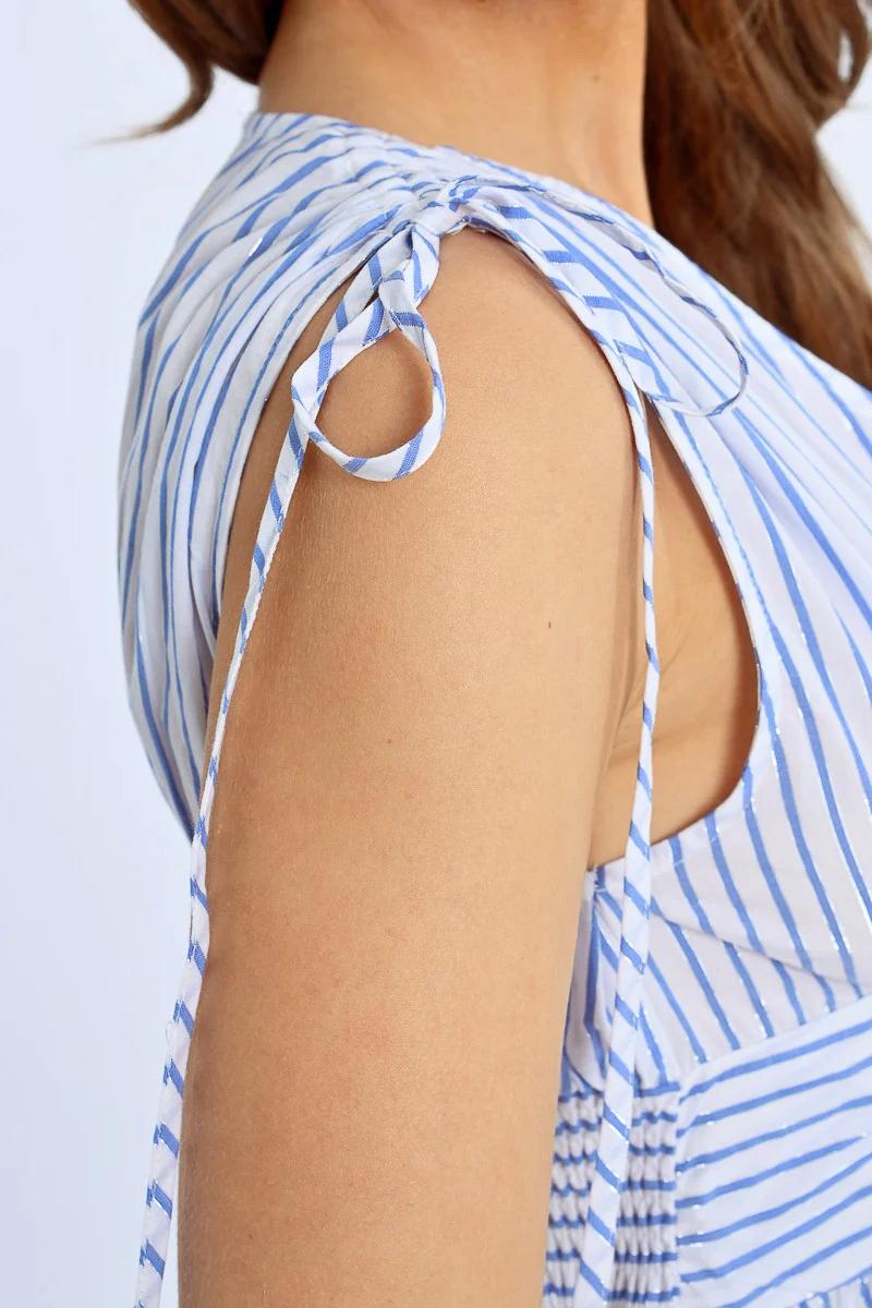 Short Iridescent Striped Dress Product Image