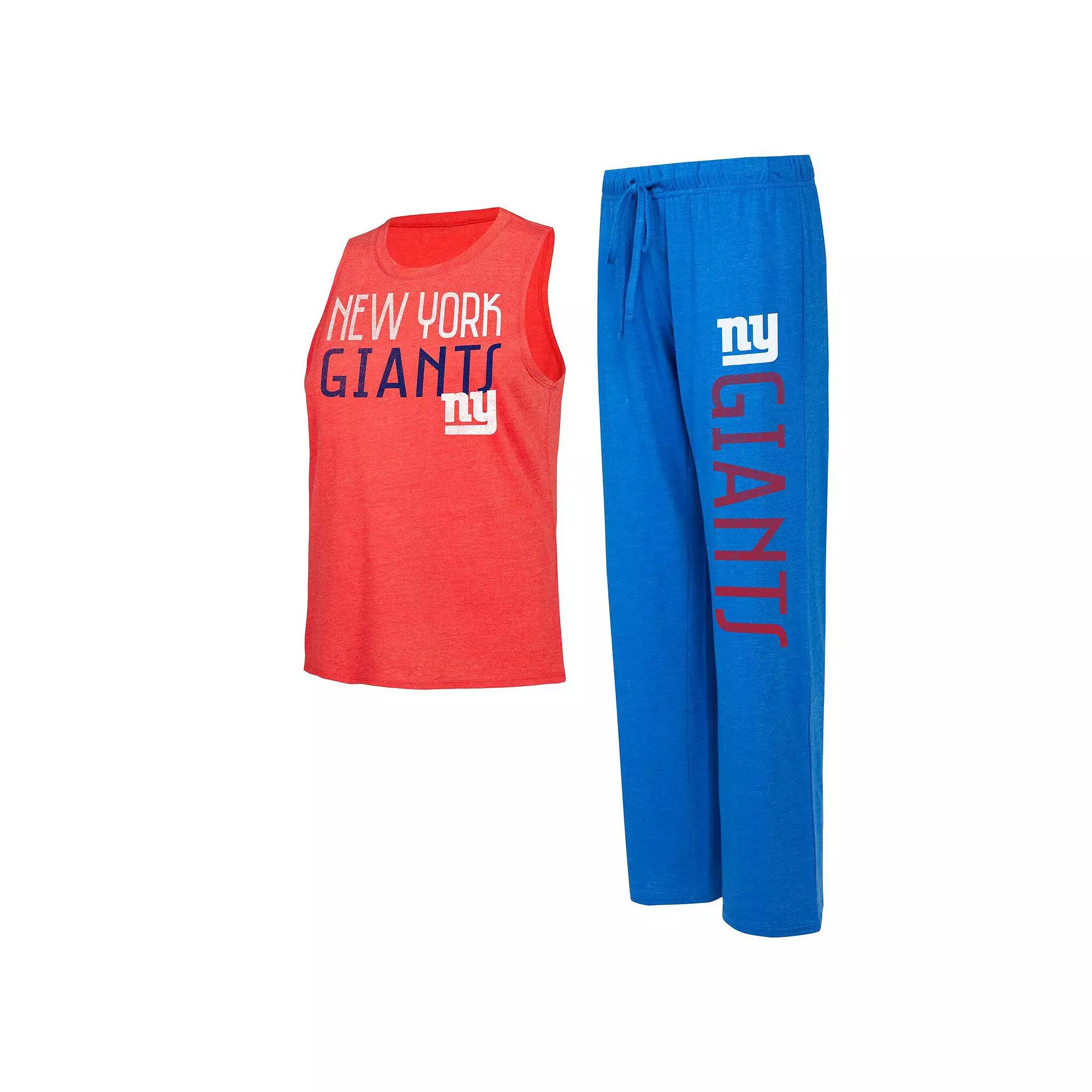 Women's Concepts Sport Royal/Red New York Giants Muscle Tank Top & Pants Lounge Set, Size: Small, Blue Product Image