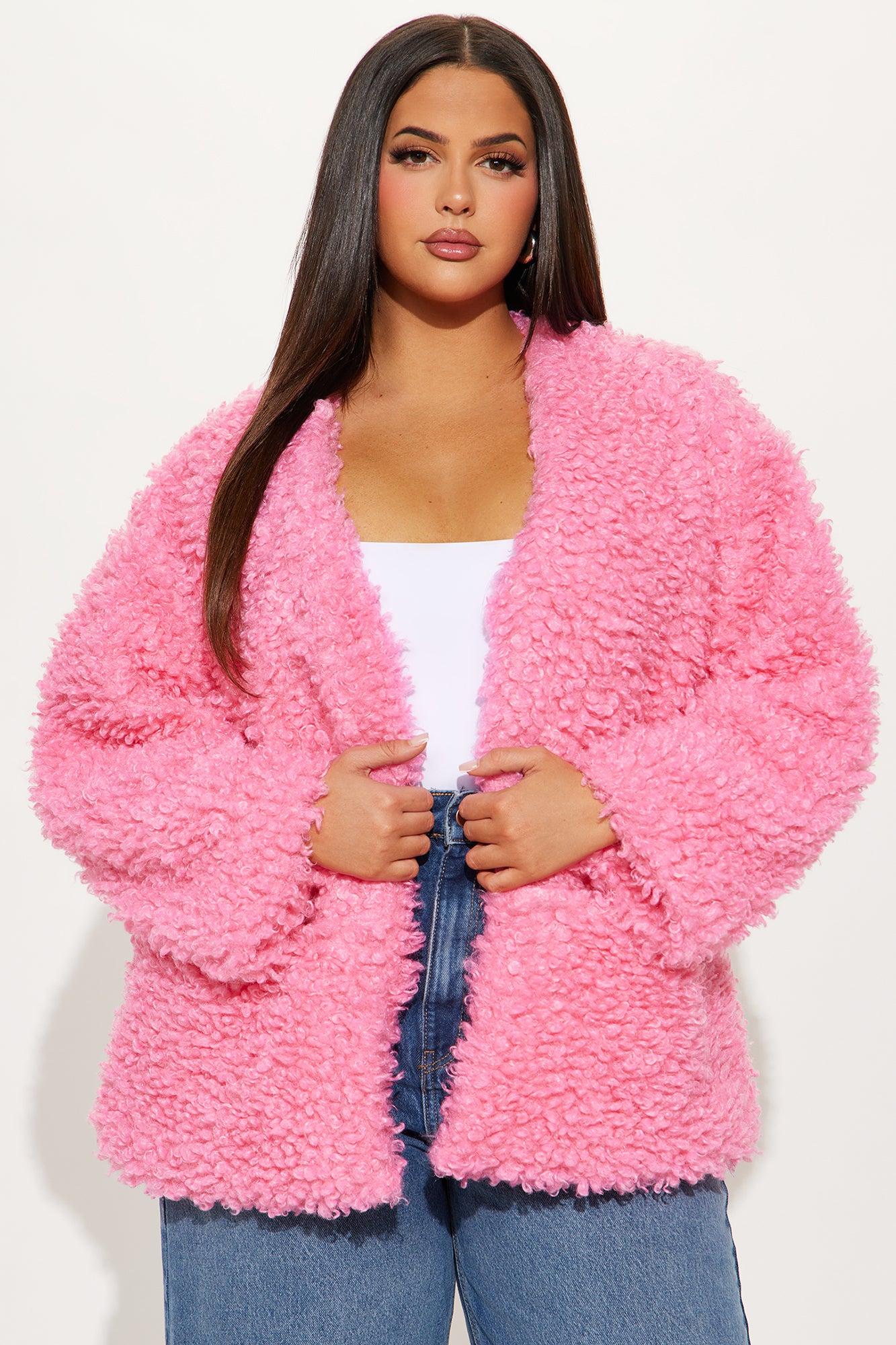 Adjust To The Fame Faux Fur Coat - Hot Pink Female Product Image
