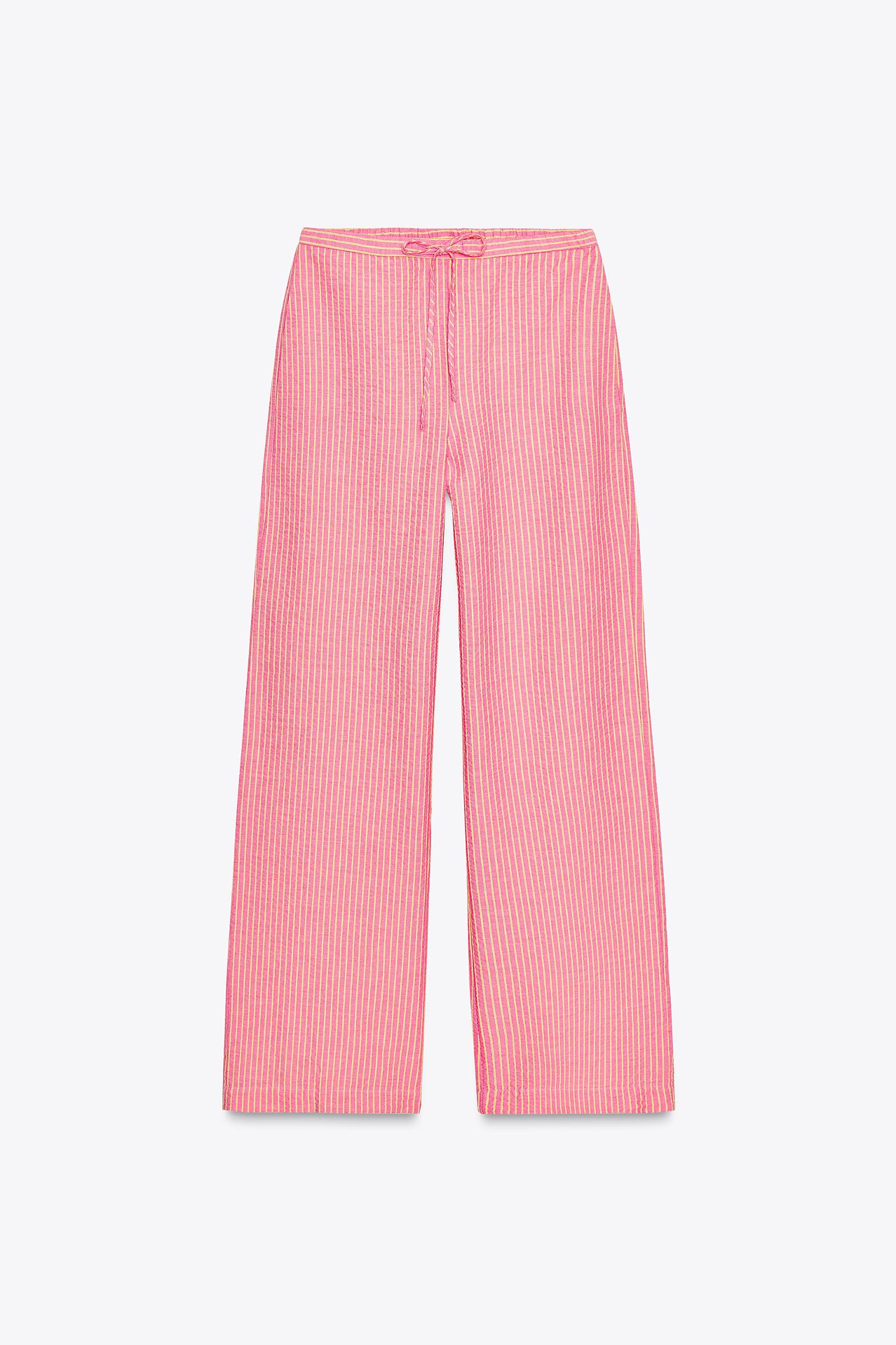 STRIPED WIDE LEG PANTS Product Image