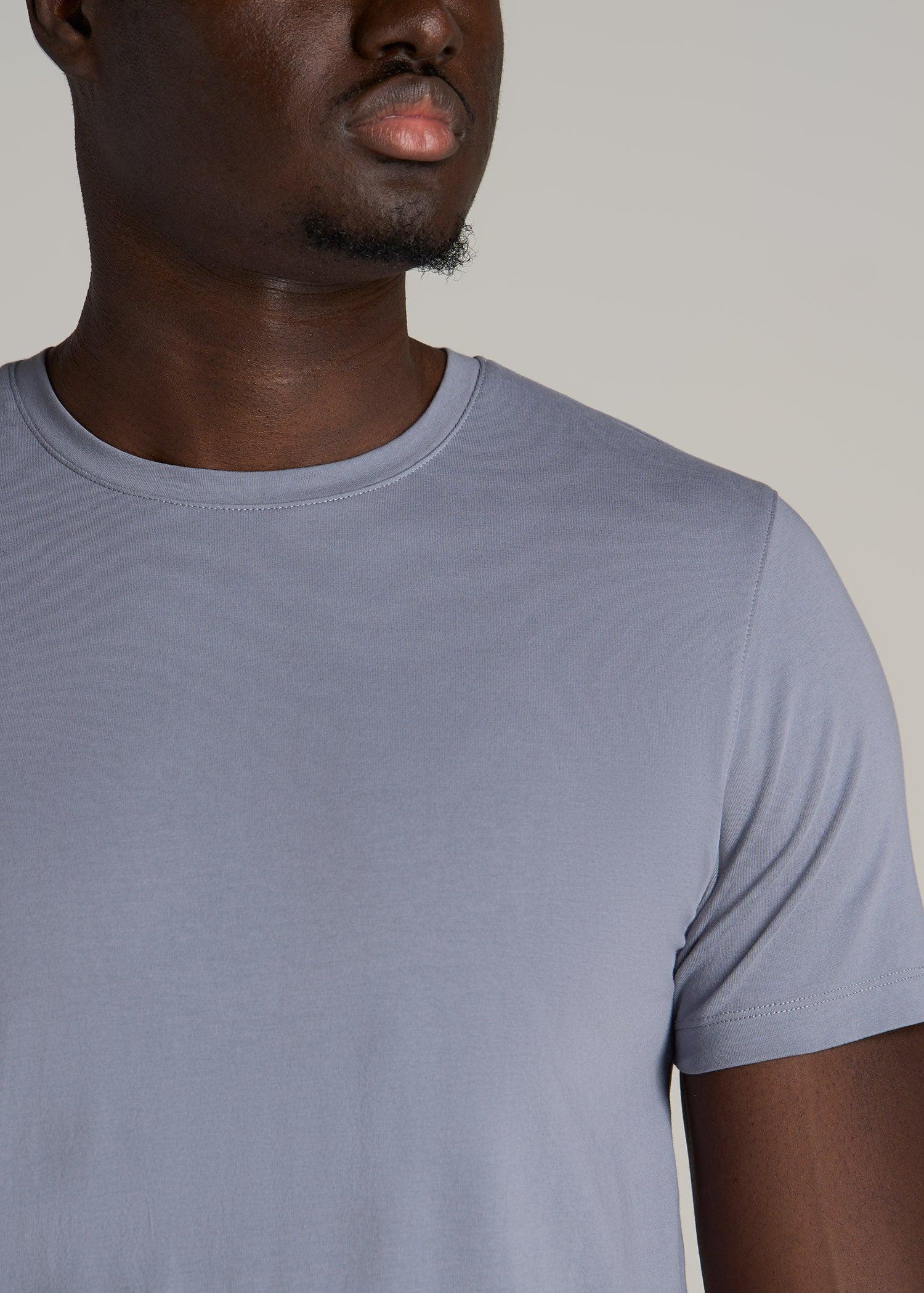 The Essential MODERN-FIT Crewneck Tee for Tall Men in White Male Product Image