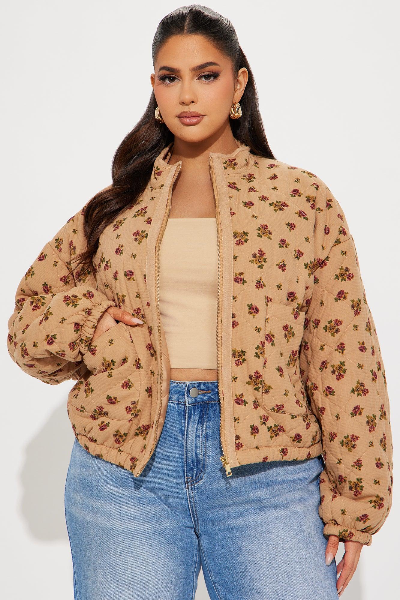 As Sweet As They Come Oversized Quilted Jacket - Stone Female Product Image