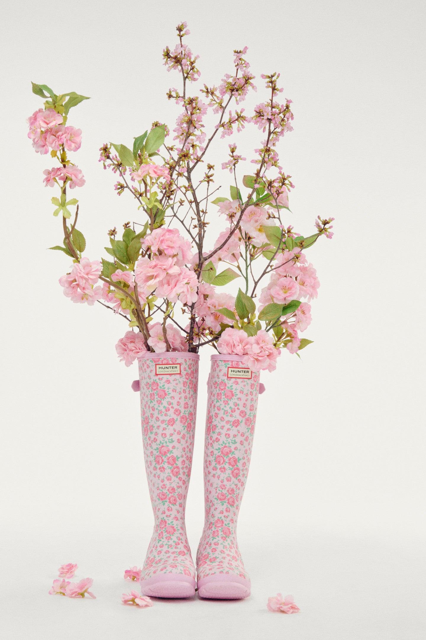 Hunter x LoveShackFancy Womens Original Tall Boot - ROSE HEART / 11 Product Image