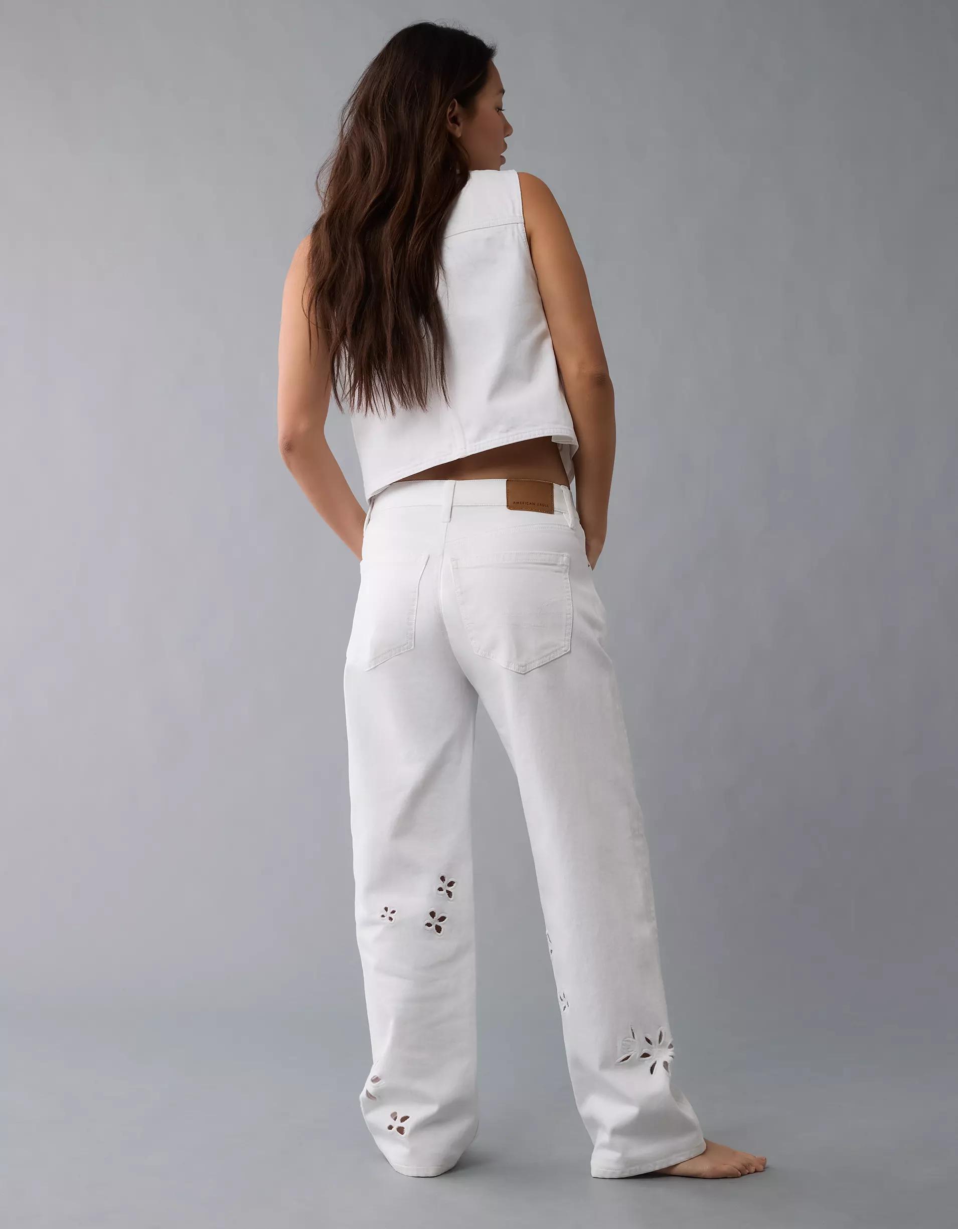 AE Strigid Embroidered Low-Rise Ex-Boyfriend Jean Product Image