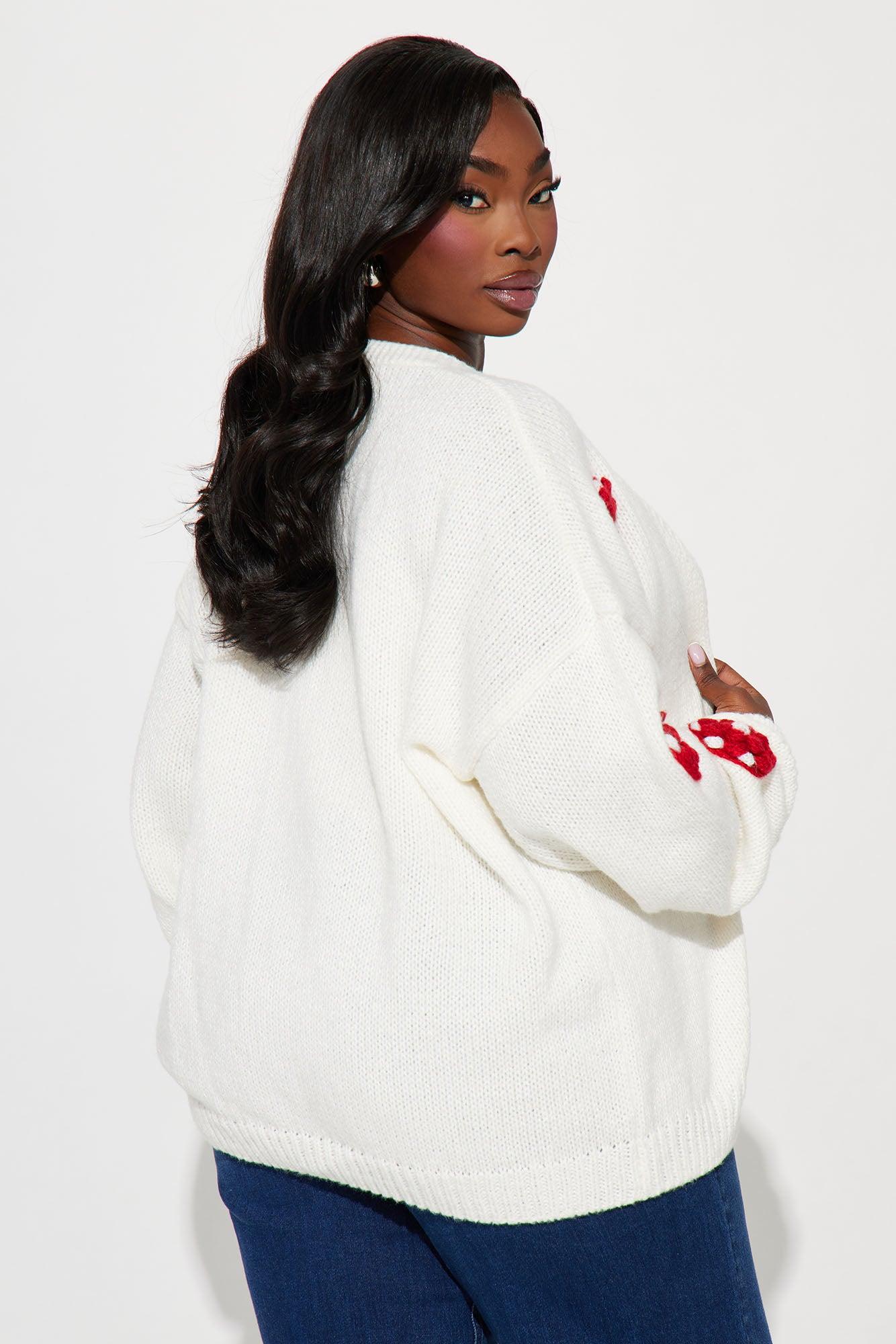 Happy Feel Mushroom Cardigan - Ivory/combo Product Image