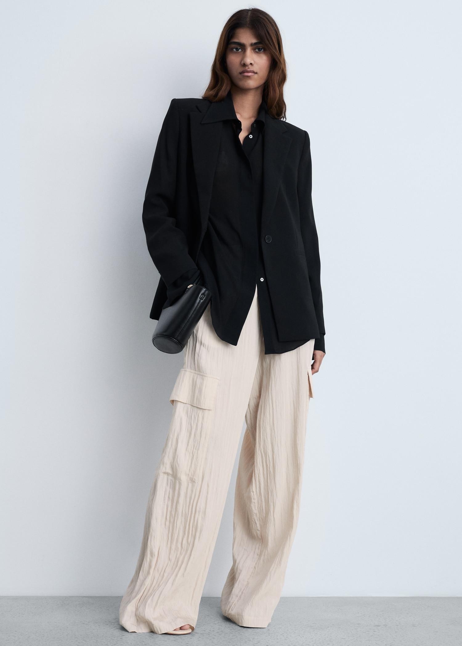 Textured cargo pants - Women | MANGO USA Product Image