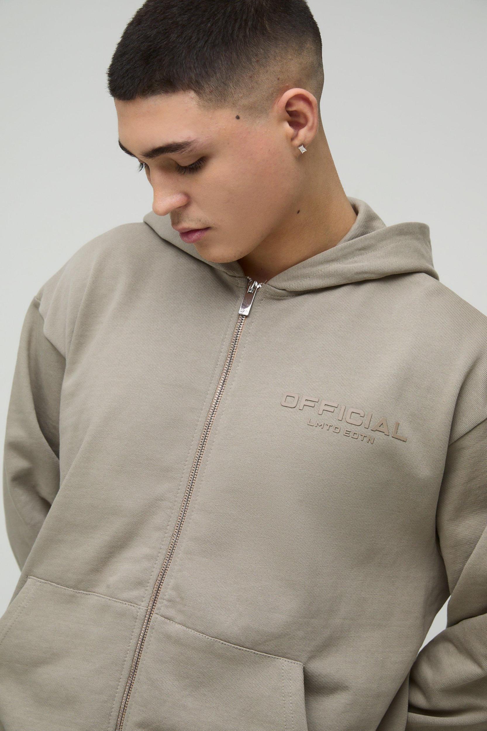 Oversized Boxy Heavyweight Zip Through Hoodie | boohooMAN USA Product Image