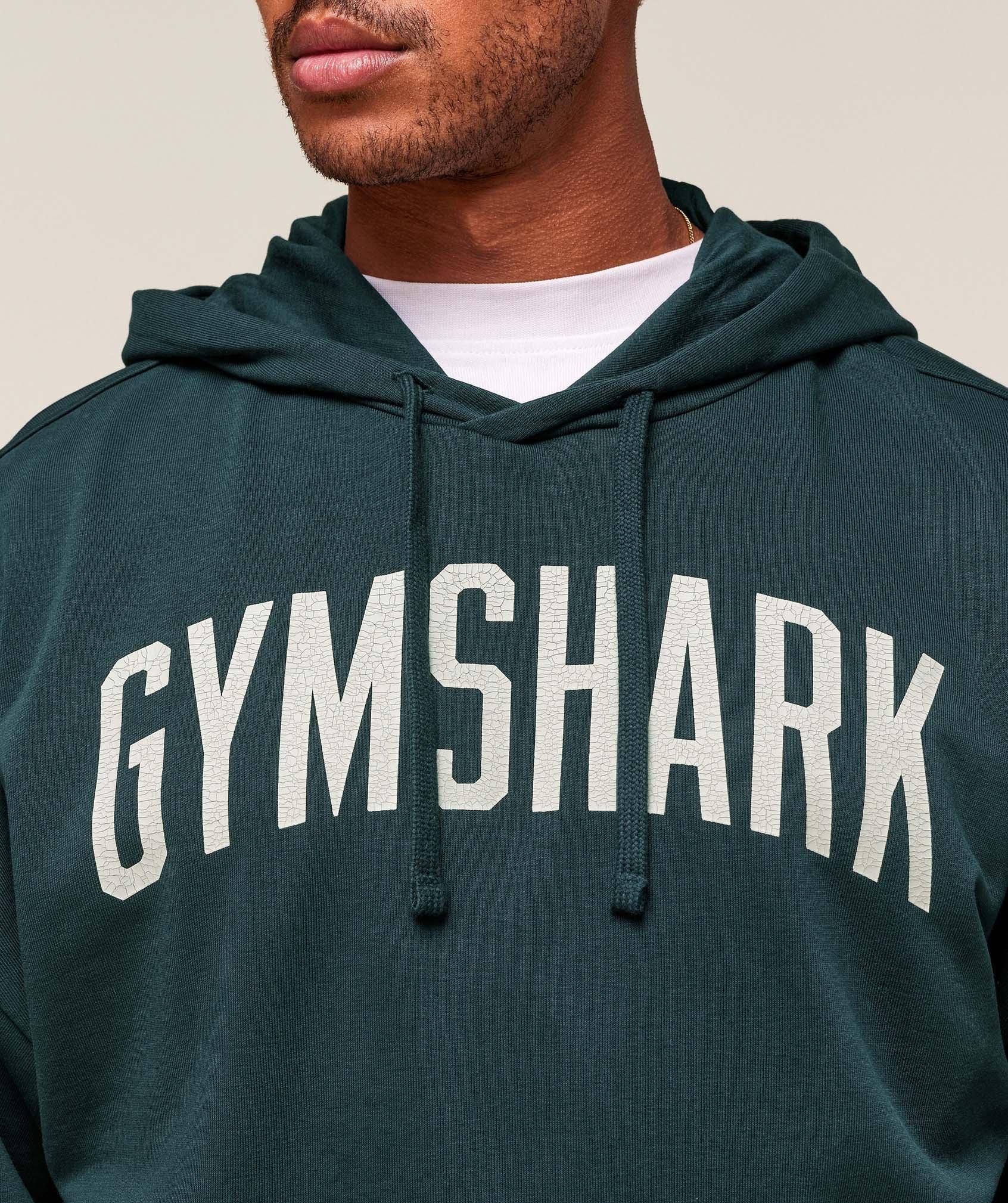 Gymshark Worn Graphic Hoodie - Deep Petrol Blue Male Product Image