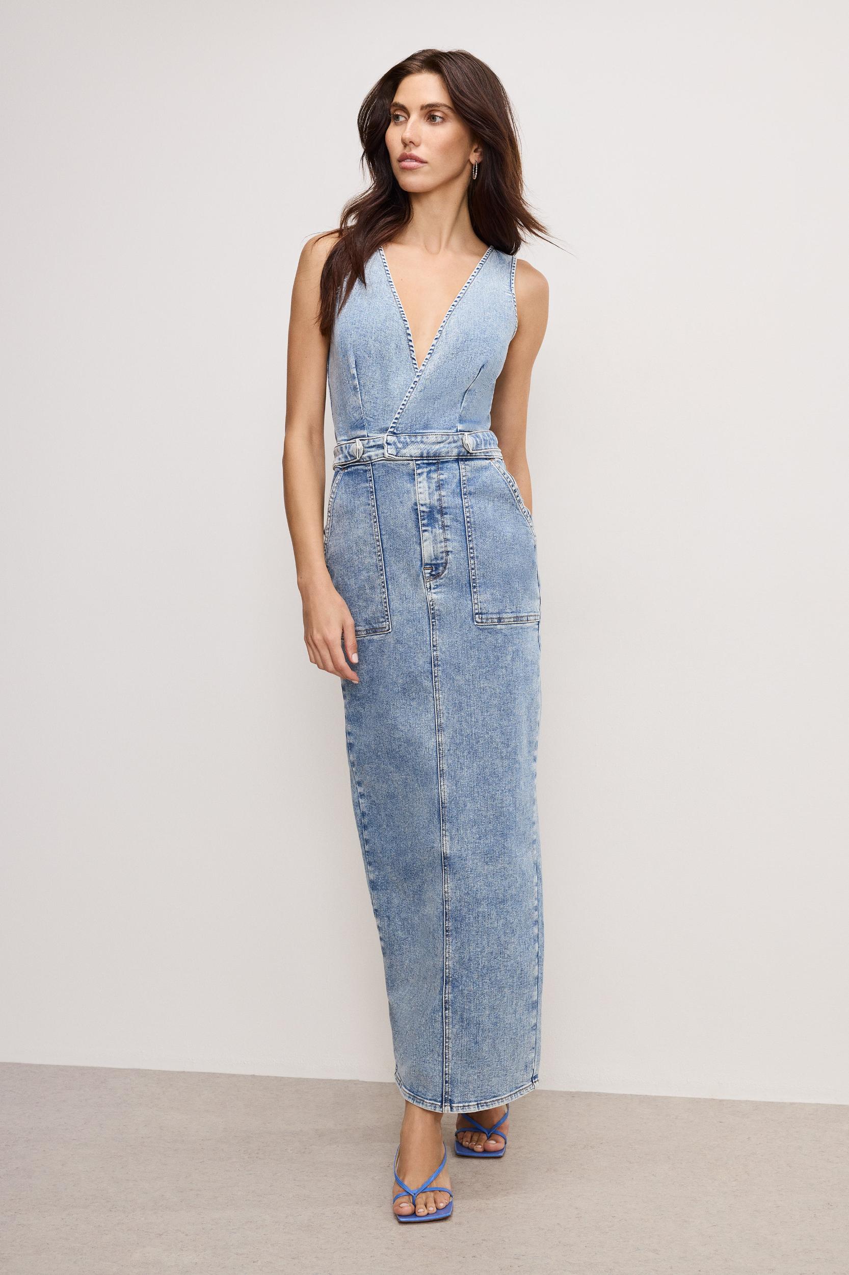 FIT FOR SUCCESS V NECK MAXI DRESS | INDIGO780 Product Image