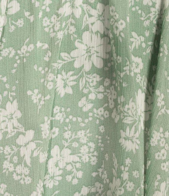 Allison & Kelly Floral Print Flutter Short Sleeve V-Neck Tiered Romper Product Image