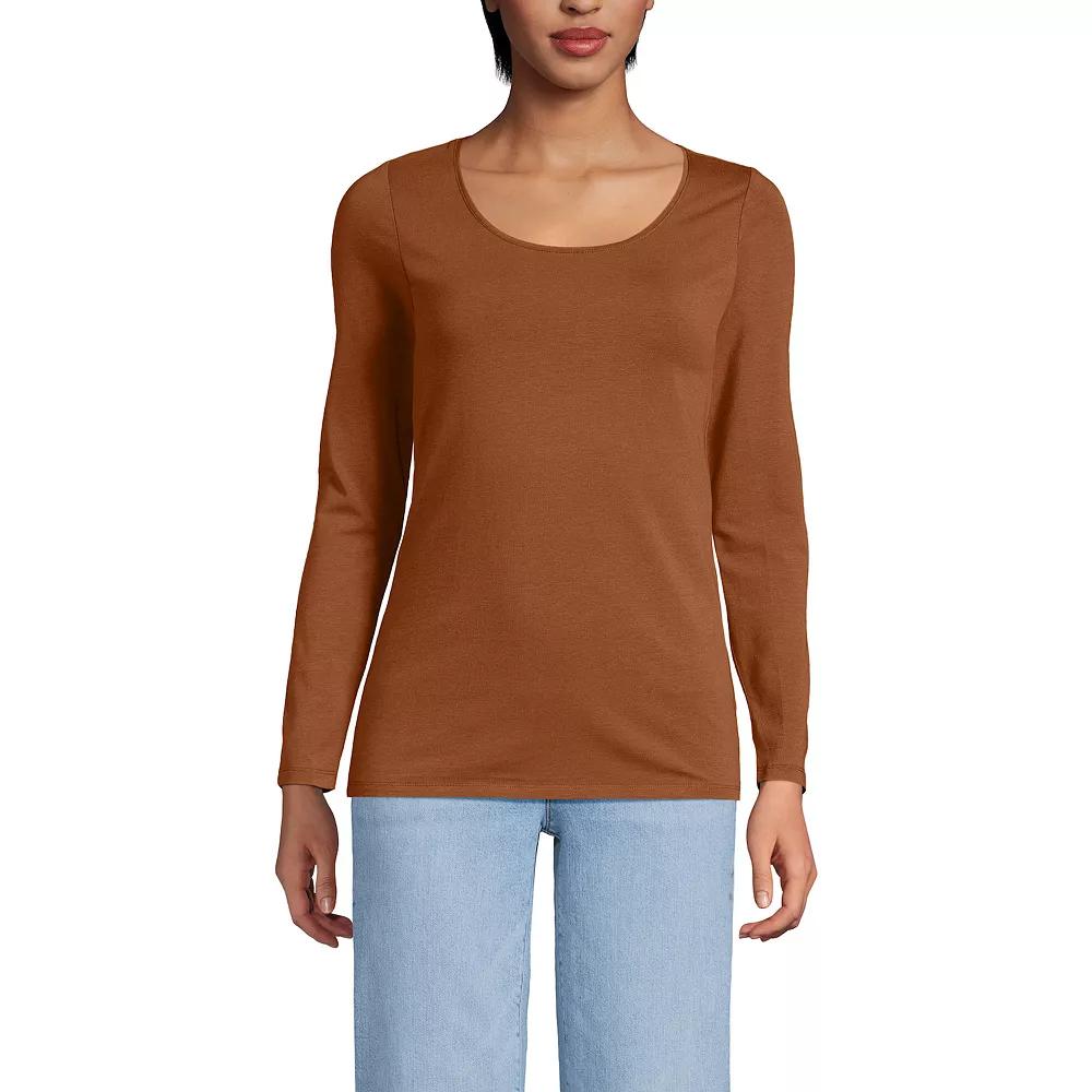 Women's Lands' End Lightweight Scoopneck Long-Sleeve Tee,  Product Image