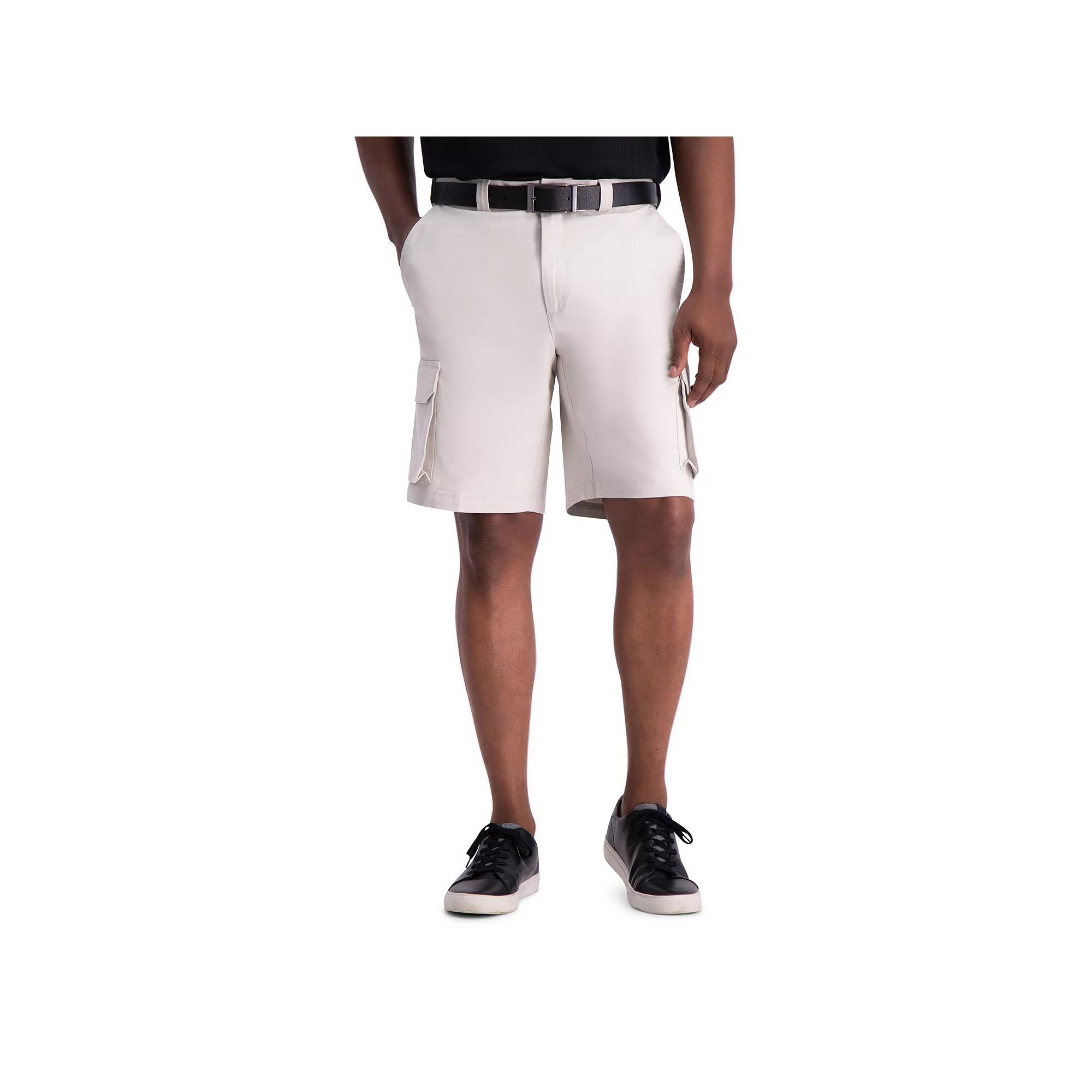 Mens Haggar 10 Straight-Fit Stretch Cargo Flat-Front Shorts Pink Product Image