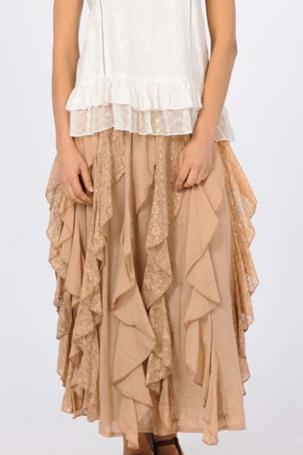 Ruffled Long Skirt - Sand Product Image
